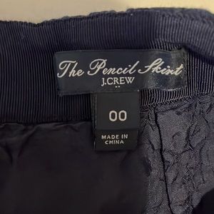Navy J Crew eyelet pencil skirt